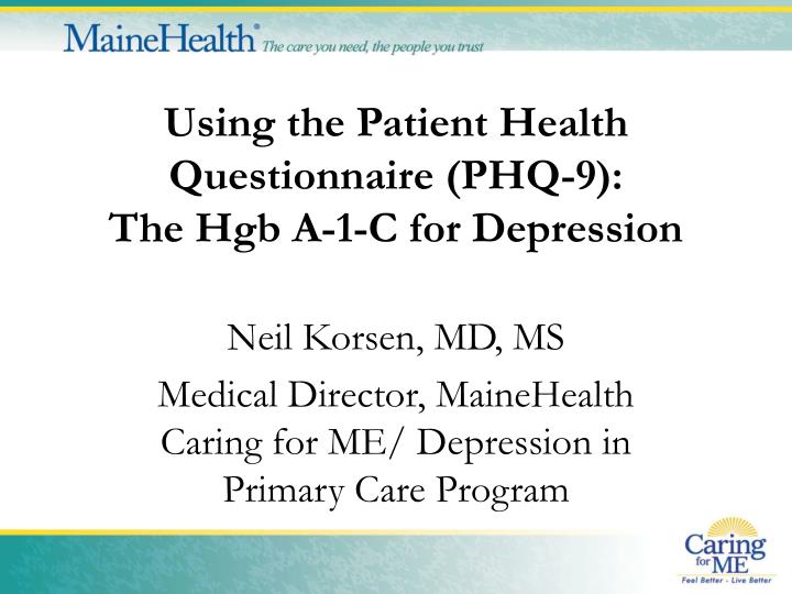 using the patient health questionnaire phq 9 the hgb a 1 c for depression