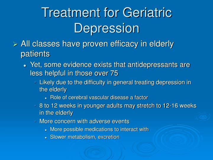 treatment for geriatric depression