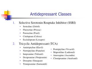 Antidepressant Classes