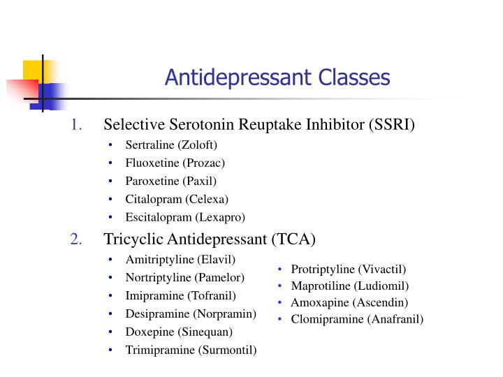 Antidepressant Classes