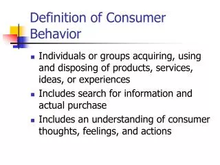 Definition of Consumer Behavior