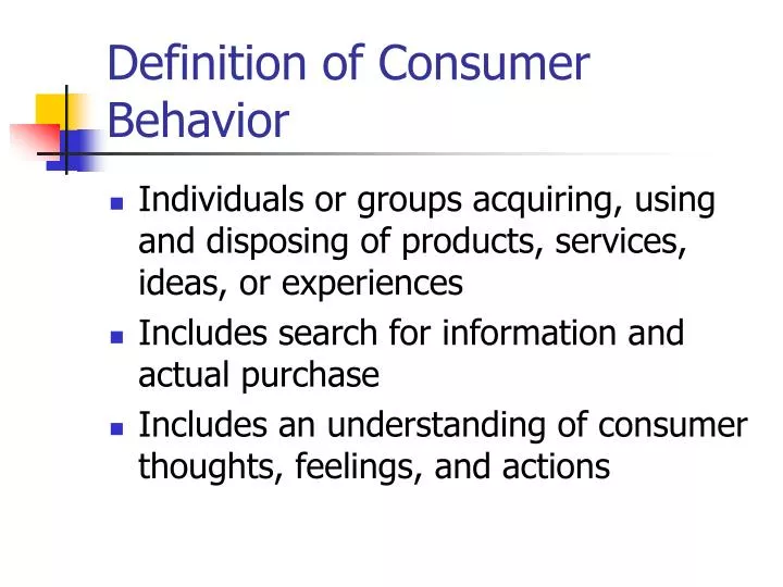 definition of consumer behavior