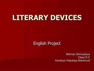 LITERARY DEVICES