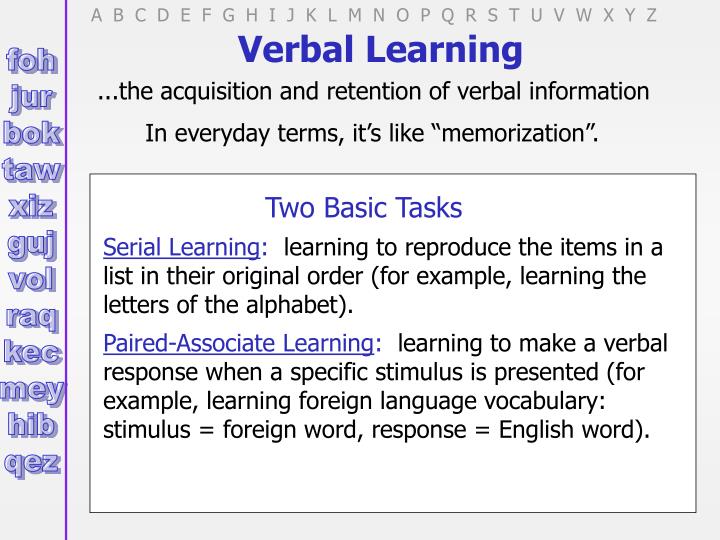 verbal learning