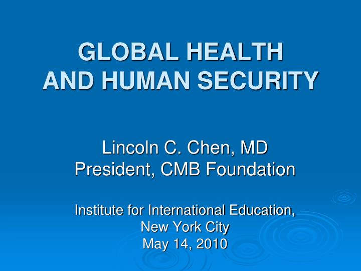 global health and human security