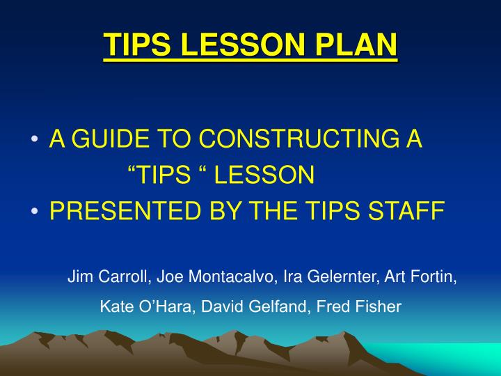 tips lesson plan