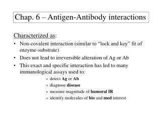 Chap. 6 – Antigen-Antibody interactions