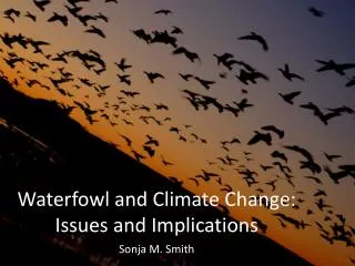 Waterfowl and Climate Change: Issues and Implications