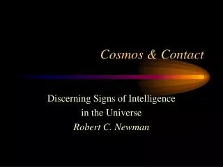 Cosmos &amp; Contact