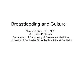 Breastfeeding and Culture