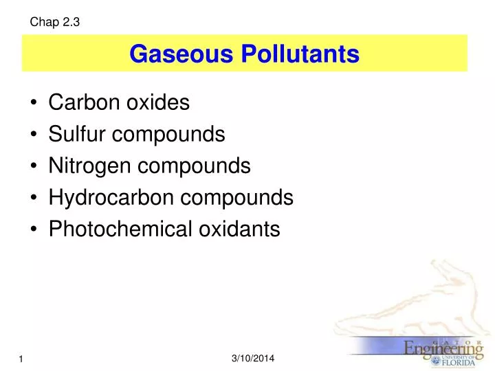gaseous pollutants