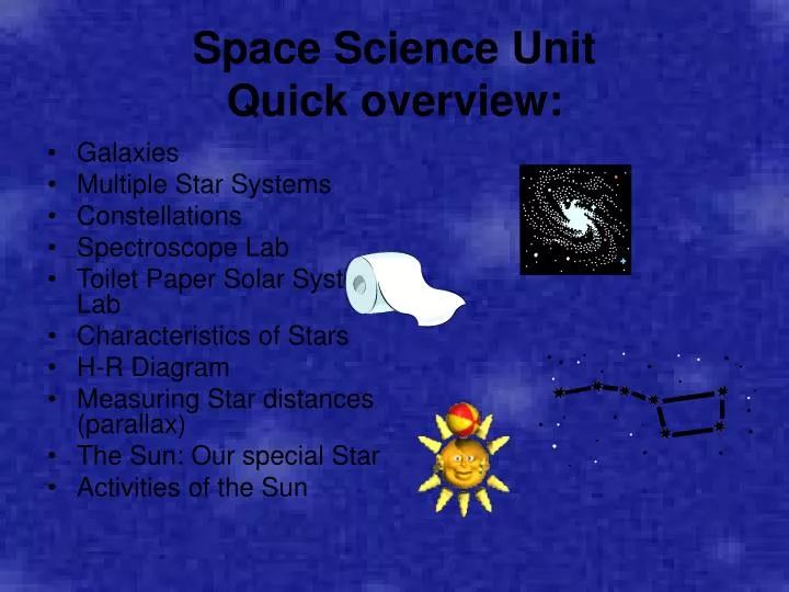space science unit quick overview
