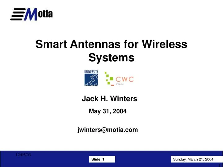 smart antennas for wireless systems