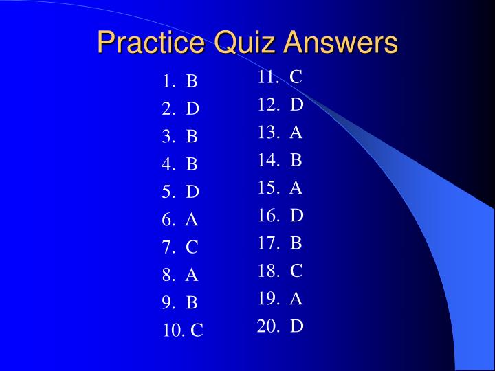 practice quiz answers