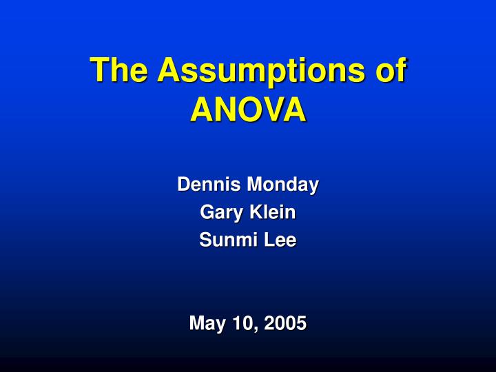 the assumptions of anova