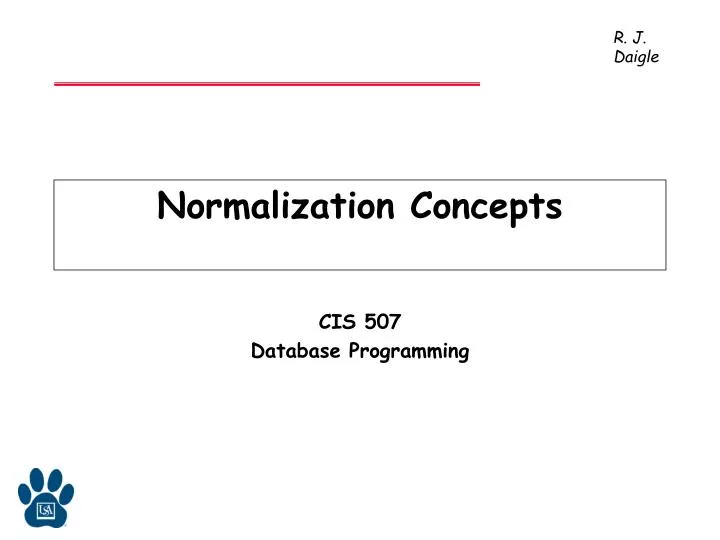 normalization concepts