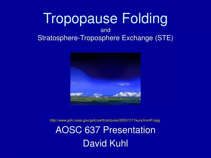tropopause folding and stratosphere troposphere exchange ste
