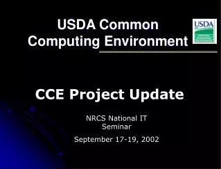 USDA Common Computing Environment