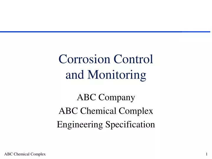 corrosion control and monitoring