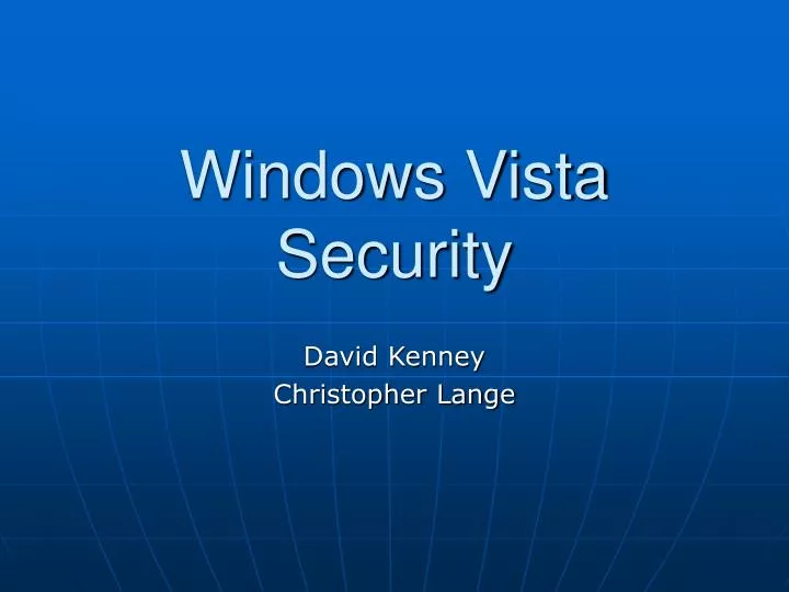 windows vista security