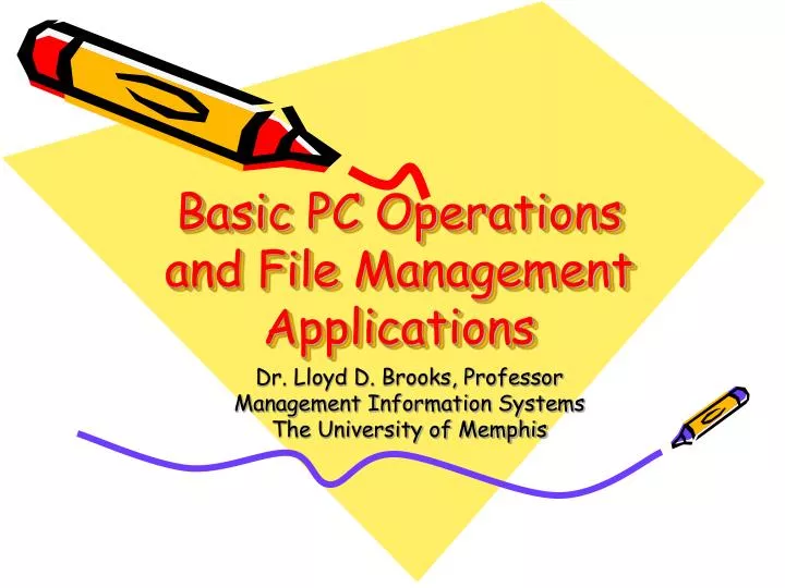 basic pc operations and file management applications