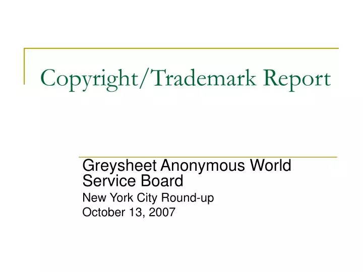 copyright trademark report