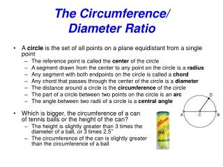 The Circumference/ Diameter Ratio