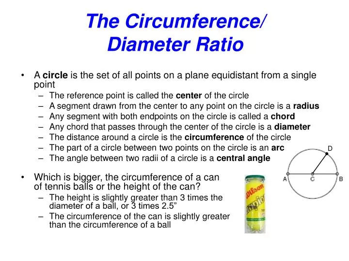 the circumference diameter ratio