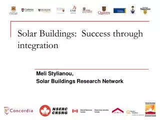 Solar Buildings: Success through integration