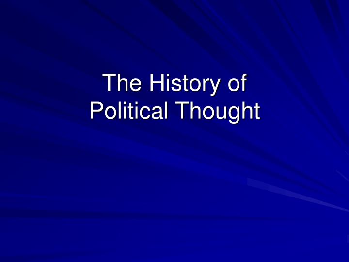 the history of political thought