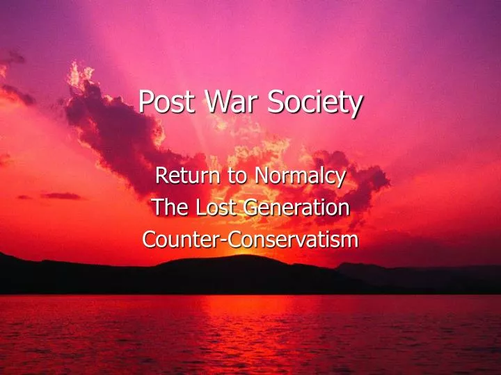 post war society