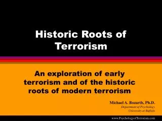 Historic Roots of Terrorism