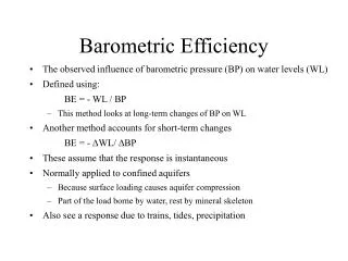 Barometric Efficiency
