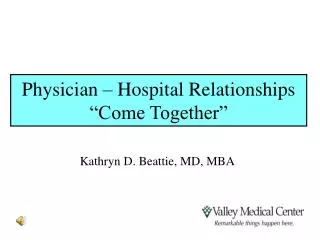Physician – Hospital Relationships “Come Together”