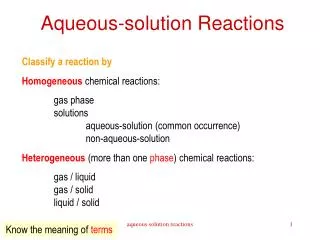 Aqueous-solution Reactions