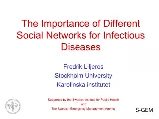 The Importance of Different Social Networks for Infectious Diseases