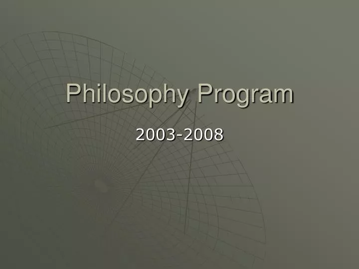 philosophy program