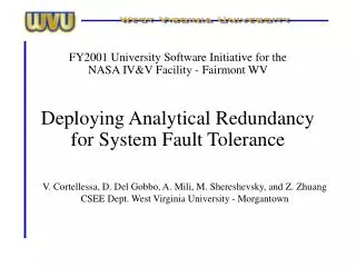 Deploying Analytical Redundancy for System Fault Tolerance