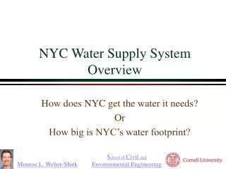 NYC Water Supply System Overview