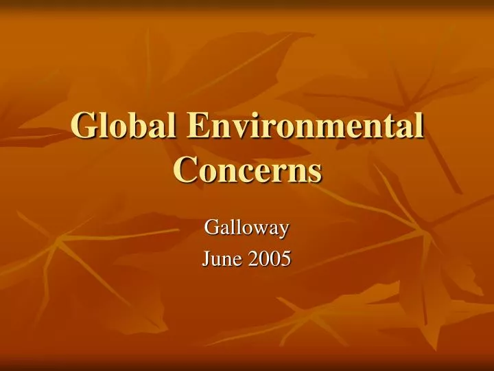 global environmental concerns