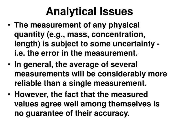 analytical issues