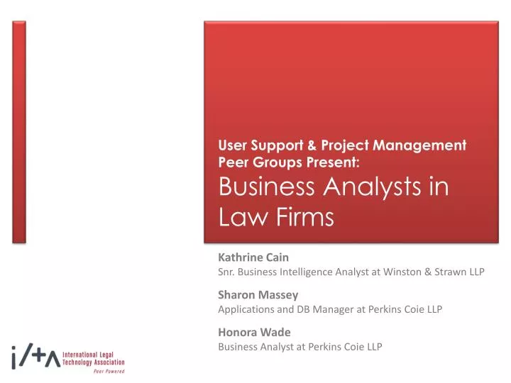 user support project management peer groups present business analysts in law firms