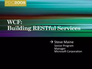WCF: Building RESTful Services