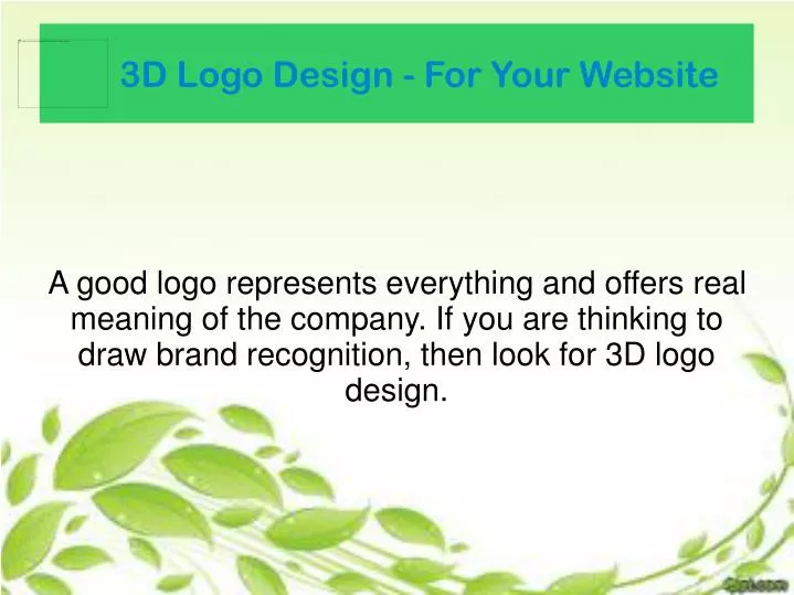 3d logo design for your website