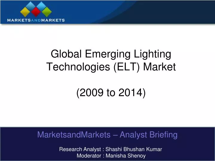 global emerging lighting technologies elt market 2009 to 2014