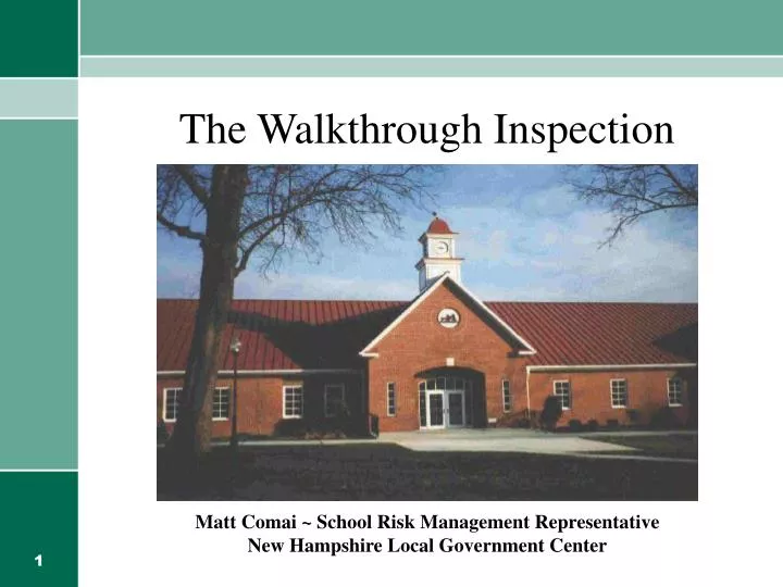 the walkthrough inspection