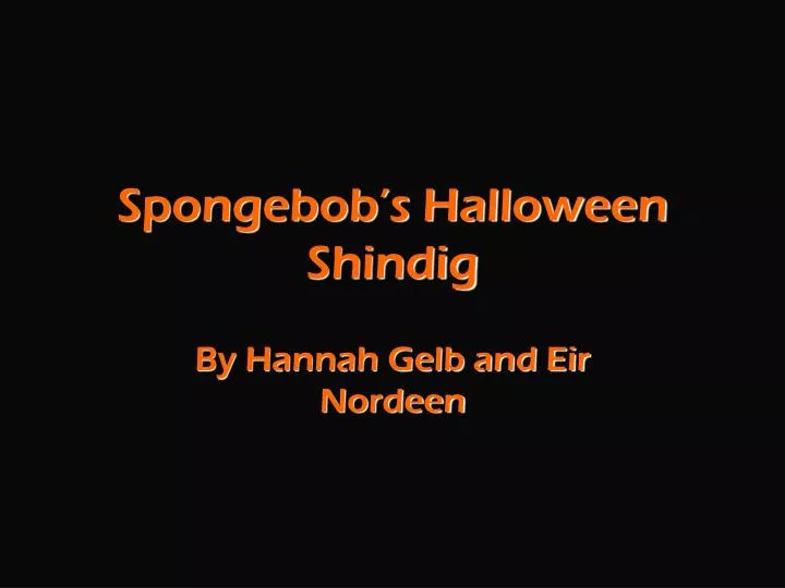 spongebob s halloween shindig