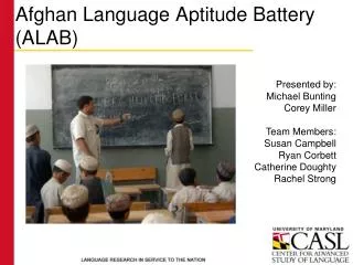 Afghan Language Aptitude Battery (ALAB)