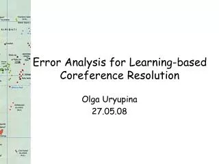 Error Analysis for Learning-based Coreference Resolution