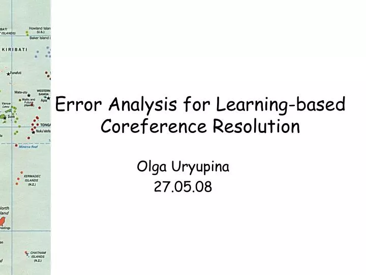 error analysis for learning based coreference resolution
